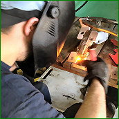 Welding the bracket frame